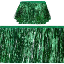 11 yards6 tommer mørkegrøn bred metallisk frynsekant glitter frynsekant skinnende folieeffekt