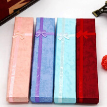 1 Pc Elegant Bowknot Long Necklace Bracelet Display Storage Case Jewelry Gift Box Sky Blue