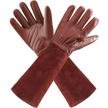 Gardening Gloves for Women/Men Rose Pruning Thorn & Cut Proof Long Forearm Protection Gauntlet, Resistant Thick Cowhide Leather Work Garden Gloves