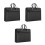 3Pièces Sac En Toile Noir À Plusieurs Compartiments Pour Documents 6