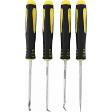 4pcs Scraper Hook Tool Set Oil Seal Puller Rubber O-Ring Hook Seal Gasket Screwdriver Hand Tool Removal Tools Black and Yellow