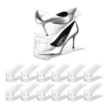 Supports Ă chaussures Ă deux niveaux, lot-Couleur transparente