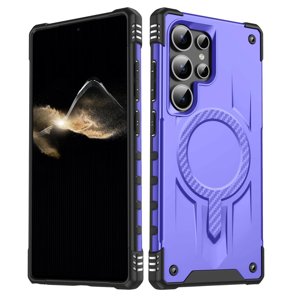 Militarygrade Drop Protection Magnetic Slim Shockproof Cover For Samsung Galaxy S25 Ultra Purple 9092120192261