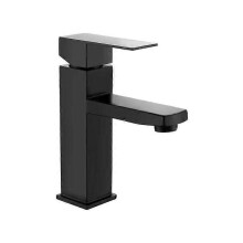 Basin Faucet 1 Hole Single Handle Stainless Steel Hot and Cold Bathroom Sink Faucet Matte Black