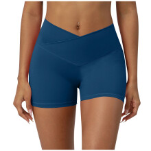 Simua Workout Biker Shorts til Kvinder V-formet Kryds Højtaljet Mavekontrol Træningscenter Løb Yoga Shorts