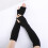 Women's Fingerless Knitted Arm Warmers Black 1