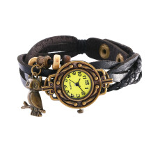 Women Quartz Bracelet Watch Fashion Weave Wrap Around Leather Wrist Watch Classic Bracelet Watch for Summer Beach