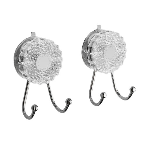 2 Pack Adhesive Hook For Glass Tile Surfaces Without Tool-Clear