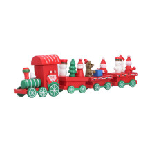 Farbenfrohes Cartoon-Holz-Weihnachtszug-Spielset für Kinder Jungen und Mädchen
