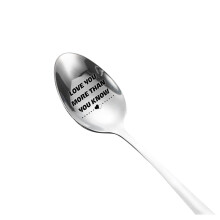 Tableware Engraved Spoon Best Present For Husband Madam Family And Friends Tableware Printing Stainless Steel Spoon