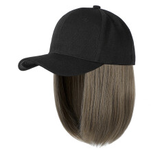 Straight Short Bob Wig Baseball Wig Baseball Cap Hair Wig Hats with Hair Baseball Cap with Hair Extensions for Women Straight Short Bob Wig