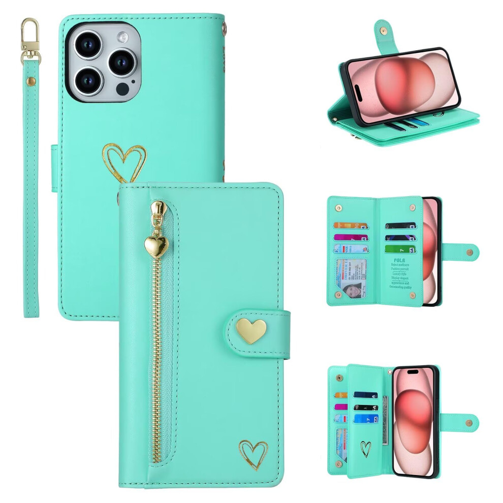 Wallet Case Cyan Pu Leather Flip Cover With Card Slots Kickstand Wrist Strap For Samsung Galaxy A80 A90 Blue 9092120192384