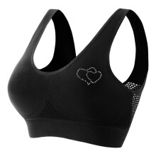 Tynd sports-yoga-bh med rhinsten til kvinder - Sømløs bh uden bøjler i vest-stil, åndbar til træning og hverdagsbrug (S-XXXXXXL)