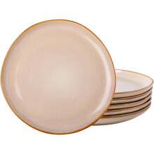 8.5" Handmade Ceramic Plates Set of 6 | Reactive Glaze, Microwave/Dishwasher Safe | Compatible with Dessert, Salad, Appetizer & Dinner