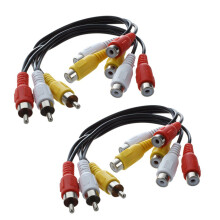 2X New 3 Cinch-Stecker auf 6 Cinch-Buchse Splitter Audio Video Av-Adapterkabel