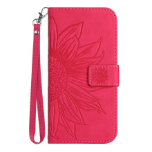 Wallet Case Sunflower Embossed Leather Cover with Strap Magnetic Lock Kickstand Card Holder for Samsung Galaxy S9 Plus