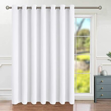 White Sliding Door Curtain Darkening Thermal Insulated