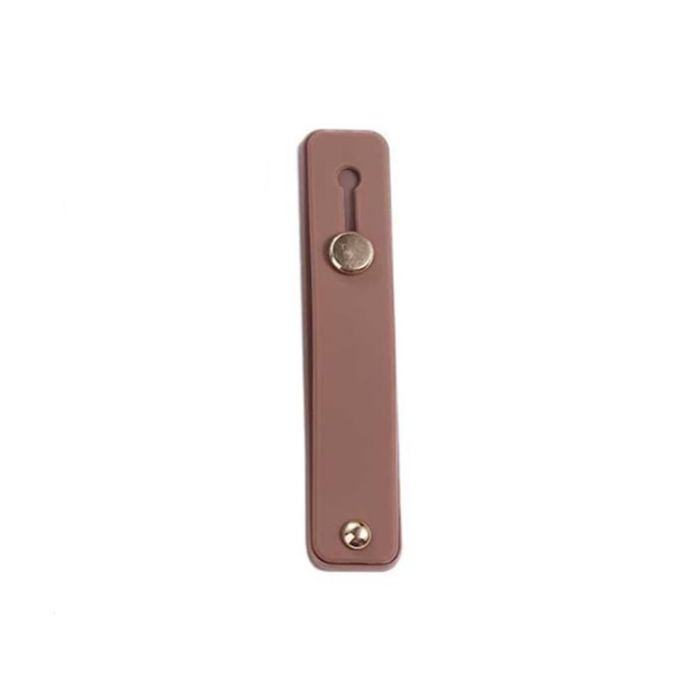 Telescopic Finger Strap Phone Grip Stand, Universal Adjustable Mobile Holder For Desk Use Brown 9771547568735