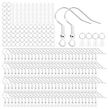 Hypoallergenic Earring Hooks, Ear Wires Fish Hooks,600Pcs Earing Making Supplies Kit with Earring Backs and Jump Rings,A