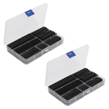 300Pcs Wire Black Case Set Heat Shrink Tubing Wrap Tube Assorted Sleeves