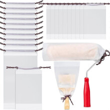 20 pezzi Copri pennelli e copri rulli in plastica trasparente Poncho per pittura Borsa per riporre i pennelli bagnati