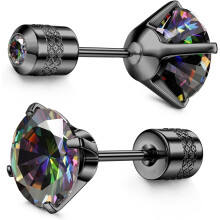 Hypoallergena titanskruvörhängen för känsliga öron – 5A CZ-örhängen, unisex piercingsmycken