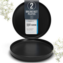 Small Dinner Plates Set of 4, 7.5" Stoneware Salad and Dessert Plates, Stylish Ceramic, Dishwasher and Microwave Safe, Dark Petrol Blue