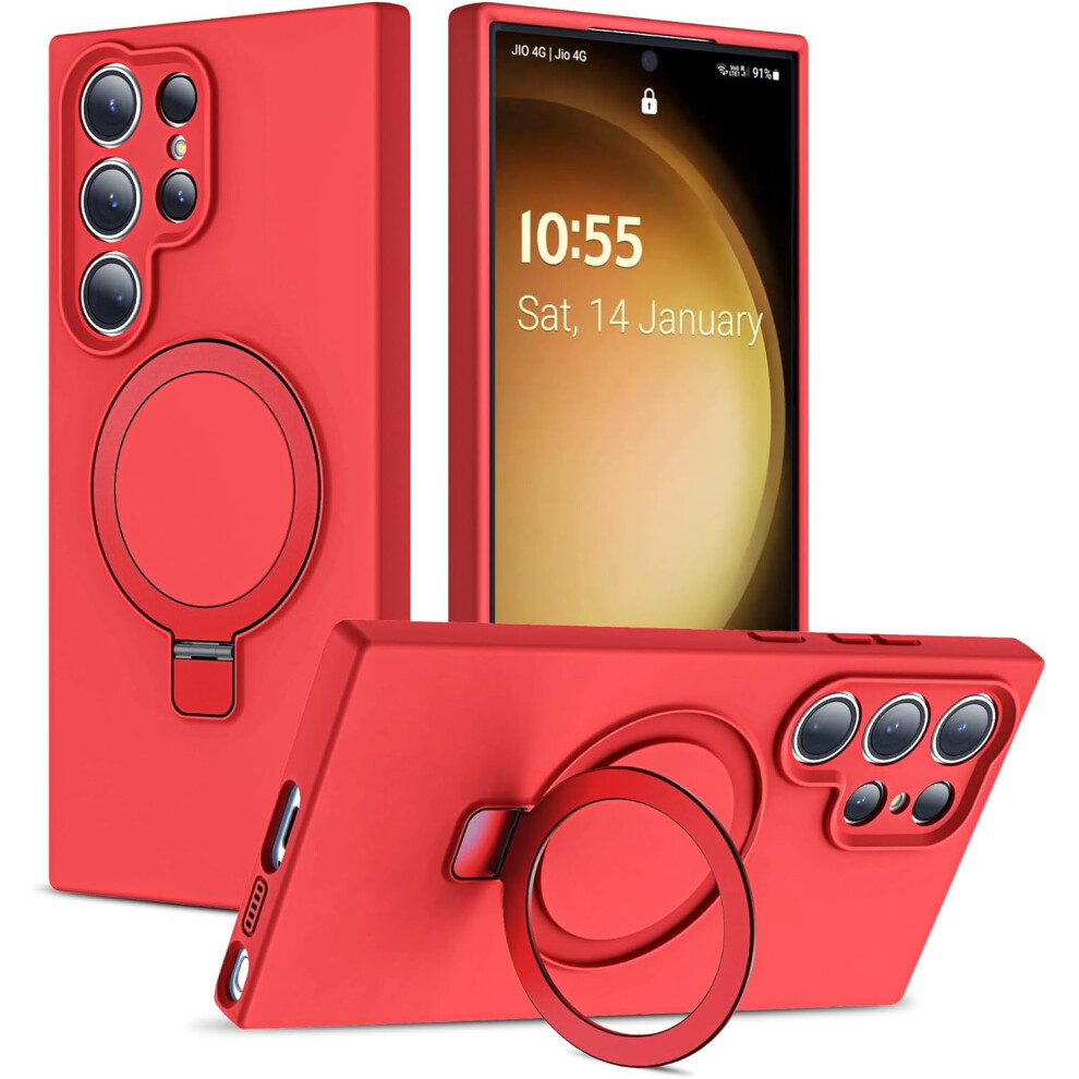 Compatible With Samsung Galaxy S23 Ultra: Magnetic Invisible Ring Stand, Magsafe-Compatible, Military-Grade Drop Protection Silicone Case 9028731749365