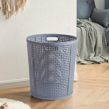 Flexible Laundry Basket - Tall Plastic Hamper for Clothes,Bedroom,and Storage - Portable Round Bin with Carry Handles