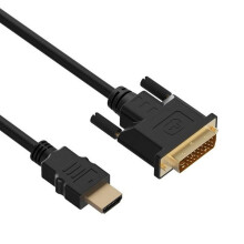 Kábel DVI-HDMI, obojsmerný, 24+1 vysokorýchlostný adaptér, podporuje 1080P HD, kompatibilný s Raspberry Pi, Roku, Xbox One, PS5, Blu-ray –