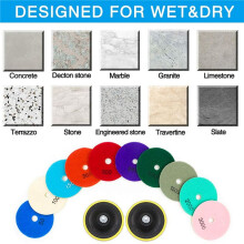 36Pcs 3 Inch Diamond Polishing Pads Set Wet/Dry Polishing Kit for Granite Stone Concrete Marble Floor Grinder Polisher