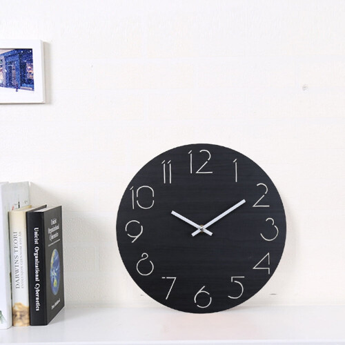 Wall Clock for Living Room Quartz Black 1Pcs Simple and Functional