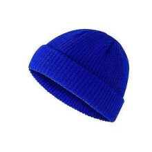 (Blue)Warm Winter Knit Beanie Cap Fisherman Warmer Watch Cap Daily Ski Hat