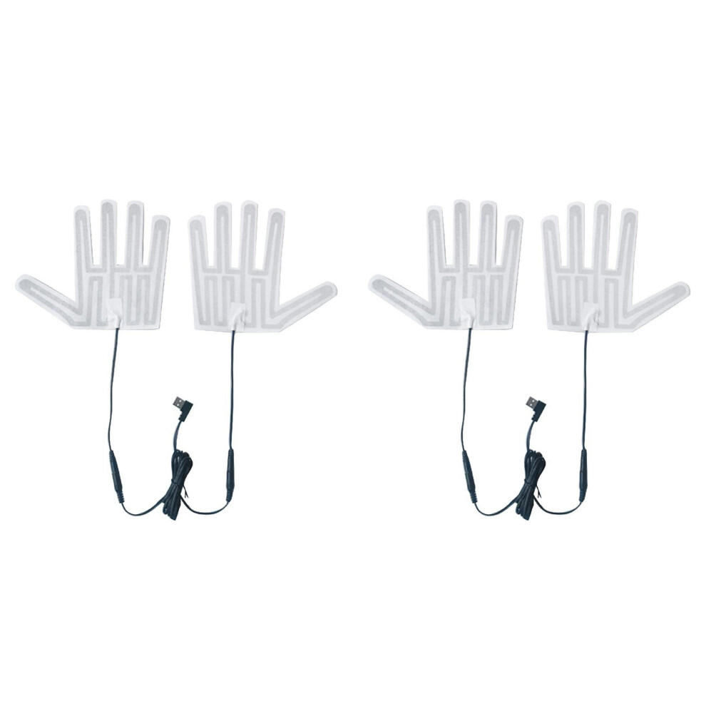 2X Usb Heated Glove Pad Winter Warm 5Finger Gloves Heating Pad Electric Heating Film Glove Heating Sheet For Skiing 6032340232708