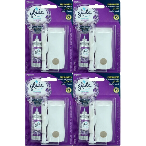 Glade 4 x Glade Touch & Fresh Holder + 12ml Refill - Lavender