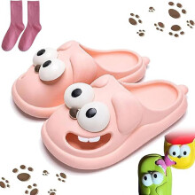 Kapcie 3D Big Eye Dog Tongue Kiss w kolorze różowym, rozmiar 36