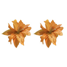 Xinwanna 1 Pair Women Hair Clips Large Flower Decor Side Hair Pins No Hair Damage Hairpins Non-fade Hair Accessory (Yellow)