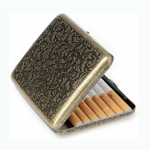 Vintage metall cigarettfodral ask guld herr tobakshållare för 20-tums 85 mm king size