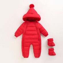 Spedbarnssnødress med hette, jumpsuit, øre-romper, babyantrekk, varm pufferjakke, babyklær, 18-24 måneder