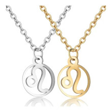 Colier cu pandantiv din oțel inoxidabil cu semn zodiacal Homar, auriu, argintiu, 16,3" 2 mm Z578-Leu-Auriu