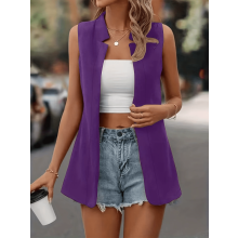 Ärmelloser Damen-Blazer mit Weste, lässige, offene Business-Jacke, Größen S-5XL