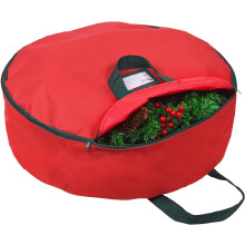 Wreath Storage Bag 30"- Garland Wreaths Container with Handles - Durable 600D Oxford Polyester Material Xmas Holiday Wreaths Storage Holder 30" (Red)