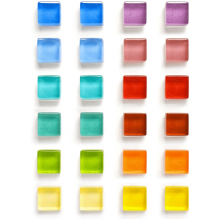 Glass Cube Magnets Multicolor 24 Pieces