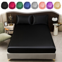 Drap-housse en satin de soie à poches profondes (1 pièce)