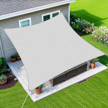 Sun Shade Sail 16'X20 Curved Edge Outdoor Shade Canopy Sand Breathable 95% UV Block Shade Cloth for Patio Garden Backyard -Light Grey