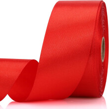Red Ribbon 1.5" x 30 Yds – Solid Satin for Gift Wrapping, Crafts, Weddings, Floral, Hair & Balloons
