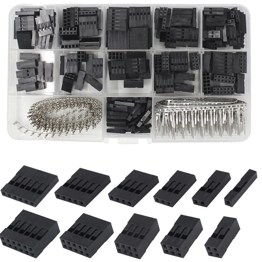 620-Pc Dupont Crimp Pin Kit: 2.54Mm Pitch, Jst Sm Compatible, 1-6 Pin, Single/Double Row, Male/Female Connectors 9028731681788