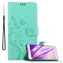 Wallet Case Floral Leather Design with Magnetic Closure, Stand and Card Slots for Samsung Galaxy S4