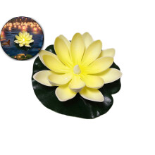 Lotuslampdecoratie, LED waterdichte vlamloze lotus theelichtjes met waterlelieblad, waterdichte drijvende lotuslamp voor huis, tuin en vijver