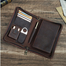 Etui na paszport z prawdziwej skóry, torba podróżna, cygara, humidor, 5 tub, pudełko